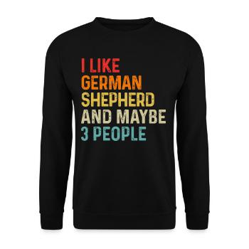 J’aime le berger allemand et peut-être le chien de 3 personnes - Sweat-shirt Unisexe - noir - Devant - Alina (178cm) & Michal (187cm)
