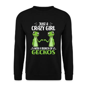 Les filles amoureuses de gecko | Gecko Reptiles Cadeau - Sweat-shirt Unisexe - noir - Devant - Alina (178cm) & Michal (187cm)