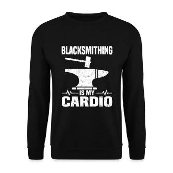 Cadeaux de forgeron | Forgeage d’enclume metalsmith - Sweat-shirt Unisexe - noir - Devant - Alina (178cm) & Michal (187cm)