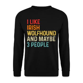J’aime Irish Wolfhound et peut-être 3 personnes Dog - Sweat-shirt Unisexe - noir - Devant - Alina (178cm) & Michal (187cm)