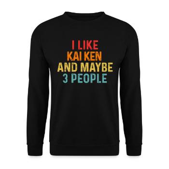 J’aime Kai Ken et peut-être 3 personnes Dog Lover Retro - Sweat-shirt Unisexe - noir - Devant - Alina (178cm) & Michal (187cm)