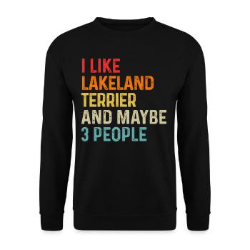 J’aime Lakeland Terrier et peut-être 3 personnes chien - Sweat-shirt Unisexe - noir - Devant - Alina (178cm) & Michal (187cm)