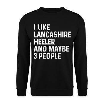 Ich mag Lancashire Heeler und vielleicht 3 Personen Hund - Unisex Pullover - Schwarz - Vorne - Alina (178cm) & Michal (187cm)