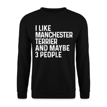 J’aime Manchester Terrier et peut-être 3 personnes chien - Sweat-shirt Unisexe - noir - Devant - Alina (178cm) & Michal (187cm)