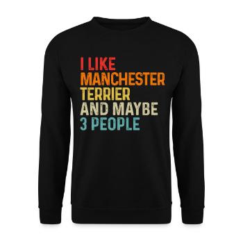 J’aime Manchester Terrier et peut-être 3 personnes chien - Sweat-shirt Unisexe - noir - Devant - Alina (178cm) & Michal (187cm)