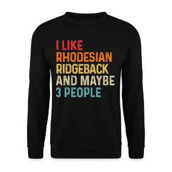 J’aime Rhodesian Ridgeback et peut-être 3 personnes Dog - Sweat-shirt Unisexe - noir - Devant - Alina (178cm) & Michal (187cm)