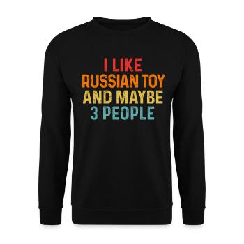 J’aime le jouet russe et peut-être 3 personnes amoureux des chiens - Sweat-shirt Unisexe - noir - Devant - Alina (178cm) & Michal (187cm)