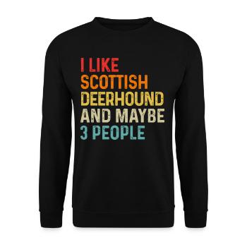 J’aime Scottish Deerhound et peut-être 3 personnes Dog - Sweat-shirt Unisexe - noir - Devant - Alina (178cm) & Michal (187cm)
