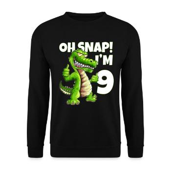 Lizard Lover Alligator Crocodile 9th Birthday - Unisex Sweatshirt - black - Front - Alina (178cm) & Michal (187cm)