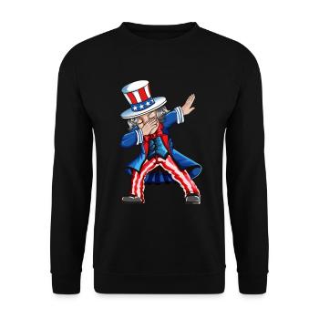 Independence Day USA American Dab Outfit - Sweat-shirt Unisexe - noir - Devant - Alina (178cm) & Michal (187cm)