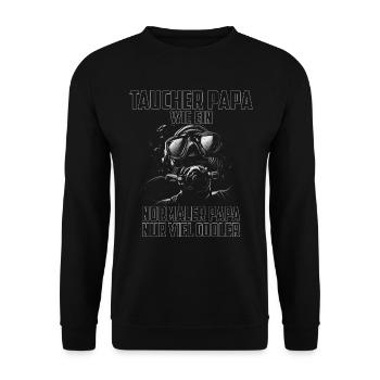 Sporttaucher Dad toller Vater Papa Tauchershirt - Unisex Pullover - Schwarz - Vorne - Alina (178cm) & Michal (187cm)