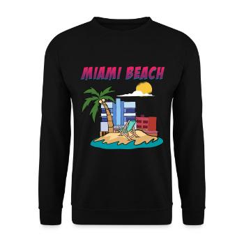 Miami Beach Florida Vacation - Unisex Pullover - Schwarz - Vorne - Alina (178cm) & Michal (187cm)