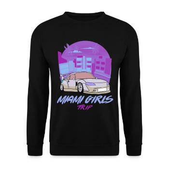 Miami Urlaub Mädchen reisen USA - Unisex Pullover - Schwarz - Vorne - Alina (178cm) & Michal (187cm)