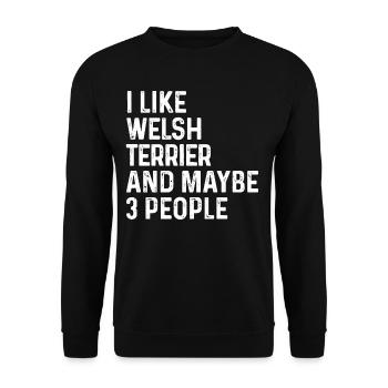 J’aime Welsh Terrier et peut-être 3 personnes amoureux des chiens - Sweat-shirt Unisexe - noir - Devant - Alina (178cm) & Michal (187cm)