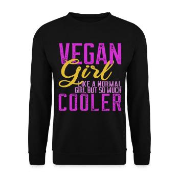 Vegan Veganer Veganerin Geschenk Frauen - Unisex Pullover - Schwarz - Vorne - Alina (178cm) & Michal (187cm)
