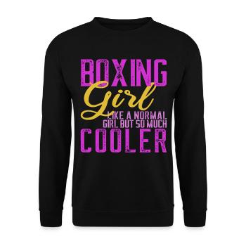 Boxe Boxer Femmes Arts Martiaux Cadeau - Sweat-shirt Unisexe - noir - Devant - Alina (178cm) & Michal (187cm)