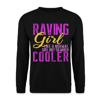 Rave Raver Musik Elektro Frauen Geschenk - Unisex Pullover - Schwarz - Vorne - Alina (178cm) & Michal (187cm)
