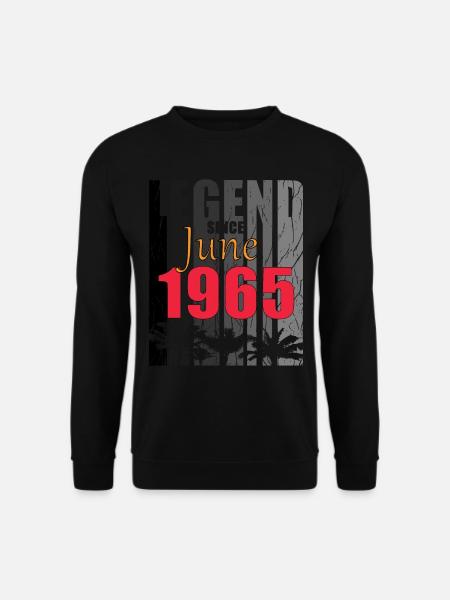 1965 Jahrgang geboren im Juni Geschenk - Unisex Pullover - Schwarz