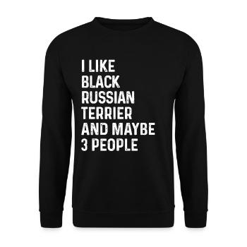 J’aime le terrier russe noir et peut-être 3 personnes - Sweat-shirt Unisexe - noir - Devant - Alina (178cm) & Michal (187cm)