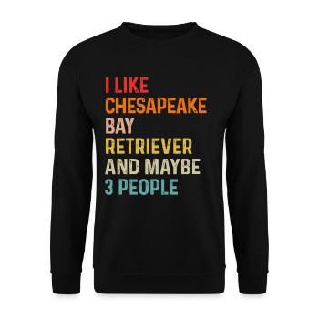 I Like Chesapeake Bay Retriever And Maybe 3 - Unisex Sweatshirt - black - Front - Alina (178cm) & Michal (187cm)