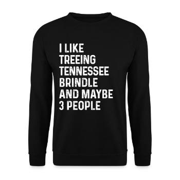 Ich mag Treeing Tennessee Brindle und vielleicht 3 - Unisex Pullover - Schwarz - Vorne - Alina (178cm) & Michal (187cm)