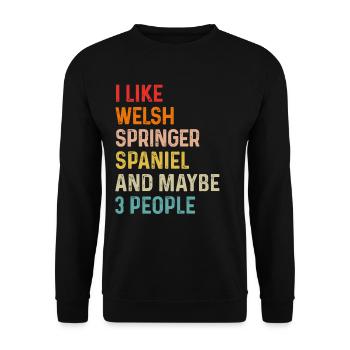 J’aime Welsh Springer Spaniel et peut-être 3 personnes - Sweat-shirt Unisexe - noir - Devant - Alina (178cm) & Michal (187cm)