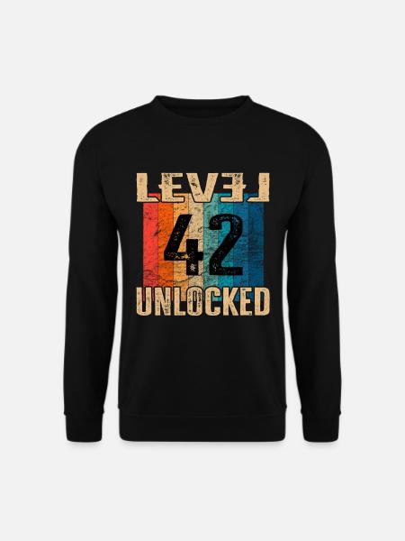 Geburtstag Happy Birthday Level Unlocked 42 Jahre - Unisex Pullover - Schwarz