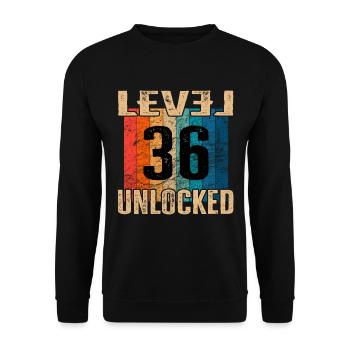 Birthday Happy Birthday Level Unlocked 36 years - Unisex Sweatshirt - black - Front - Alina (178cm) & Michal (187cm)