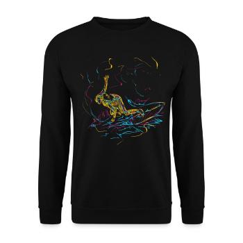 Surfen Surfing Wellenreiten - Unisex Pullover - Schwarz - Vorne - Alina (178cm) & Michal (187cm)