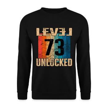 Birthday Happy Birthday Level Unlocked 73 years - Unisex Sweatshirt - black - Front - Alina (178cm) & Michal (187cm)