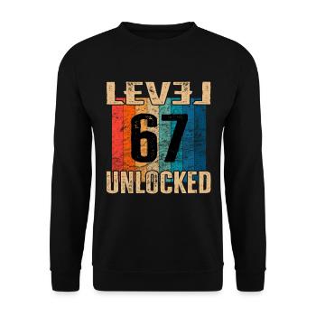 Anniversaire Joyeux anniversaire Niveau débloqué 67 ans - Sweat-shirt Unisexe - noir - Devant - Alina (178cm) & Michal (187cm)