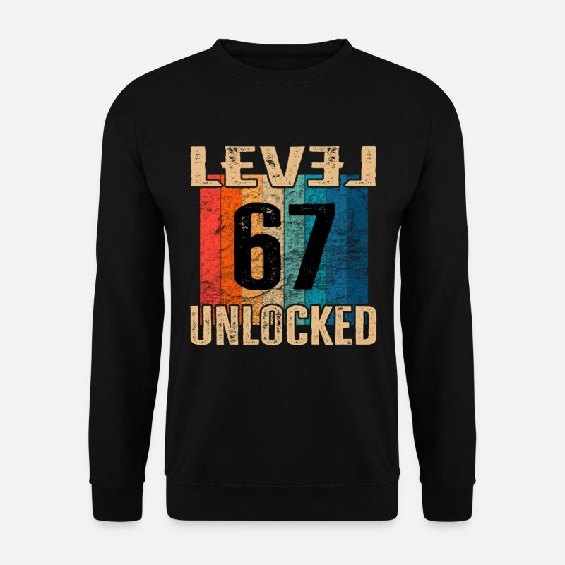 Geburtstag Happy Birthday Level Unlocked 67 Jahre - Unisex Pullover - Schwarz