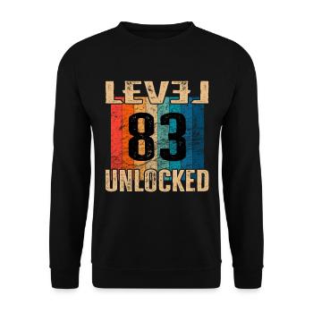 Birthday Happy Birthday Level Unlocked 83 years - Unisex Sweatshirt - black - Front - Alina (178cm) & Michal (187cm)