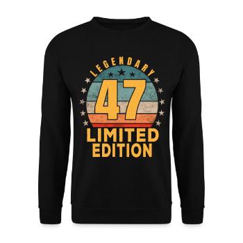 Birthday Legendary 47 Years Limited Edition - Unisex Sweatshirt - black - Front - Alina (178cm) & Michal (187cm)