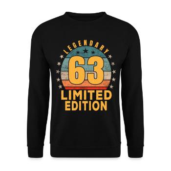 Birthday Legendary 63 Years Limited Edition - Unisex Sweatshirt - black - Front - Alina (178cm) & Michal (187cm)