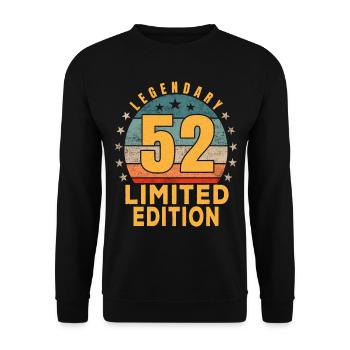 Birthday Legendary 52 Years Limited Edition - Unisex Sweatshirt - black - Front - Alina (178cm) & Michal (187cm)