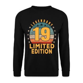 Birthday Legendary 19 Years Limited Edition - Unisex Sweatshirt - black - Front - Alina (178cm) & Michal (187cm)