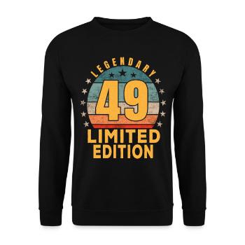 Birthday Legendary 49 Years Limited Edition - Unisex Sweatshirt - black - Front - Alina (178cm) & Michal (187cm)