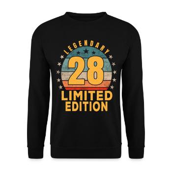 Birthday Legendary 28 years Limited Edition - Unisex Sweatshirt - black - Front - Alina (178cm) & Michal (187cm)
