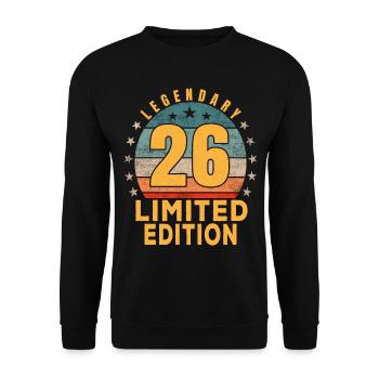 Geburtstag Legendary 26 Jahre Limited Edition - Unisex Pullover - Schwarz - Vorne - Alina (178cm) & Michal (187cm)