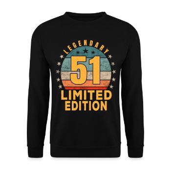 Birthday Legendary 51 Years Limited Edition - Unisex Sweatshirt - black - Front - Alina (178cm) & Michal (187cm)