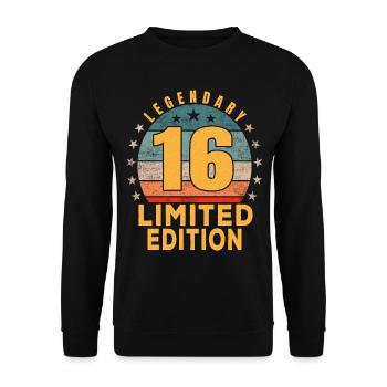 Birthday Legendary 16 Years Limited Edition - Unisex Sweatshirt - black - Front - Alina (178cm) & Michal (187cm)