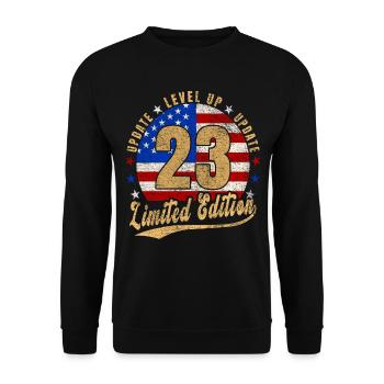 Update Level Up 23 Years Limited Edition - Unisex Sweatshirt - black - Front - Alina (178cm) & Michal (187cm)
