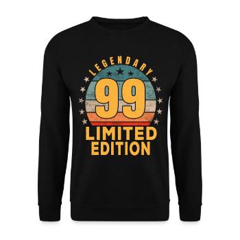 Birthday Legendary 99 Years Limited Edition - Unisex Sweatshirt - black - Front - Alina (178cm) & Michal (187cm)
