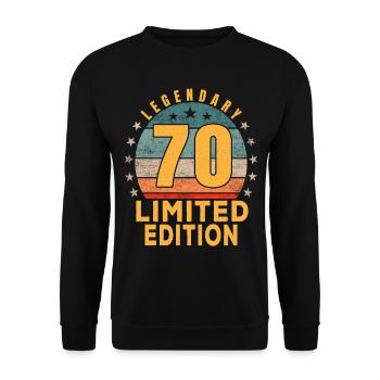 Birthday Legendary 70 Years Limited Edition - Unisex Sweatshirt - black - Front - Alina (178cm) & Michal (187cm)