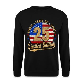 Update Level Up 25 Years Limited Edition USA - Unisex Sweatshirt - black - Front - Alina (178cm) & Michal (187cm)