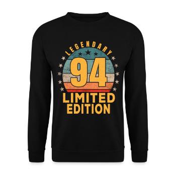 Birthday Legendary 94 Years Limited Edition - Unisex Sweatshirt - black - Front - Alina (178cm) & Michal (187cm)