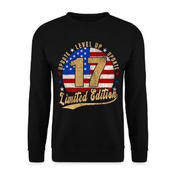Mise à jour Level Up 17 Years Limited Edition USA - Sweat-shirt Unisexe - noir - Devant - Alina (178cm) & Michal (187cm)