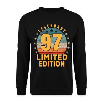 Birthday Legendary 97 Years Limited Edition - Unisex Sweatshirt - black - Front - Alina (178cm) & Michal (187cm)