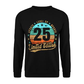 Update Level Up 25 Years Limited Edition Retro - Unisex Sweatshirt - black - Front - Alina (178cm) & Michal (187cm)